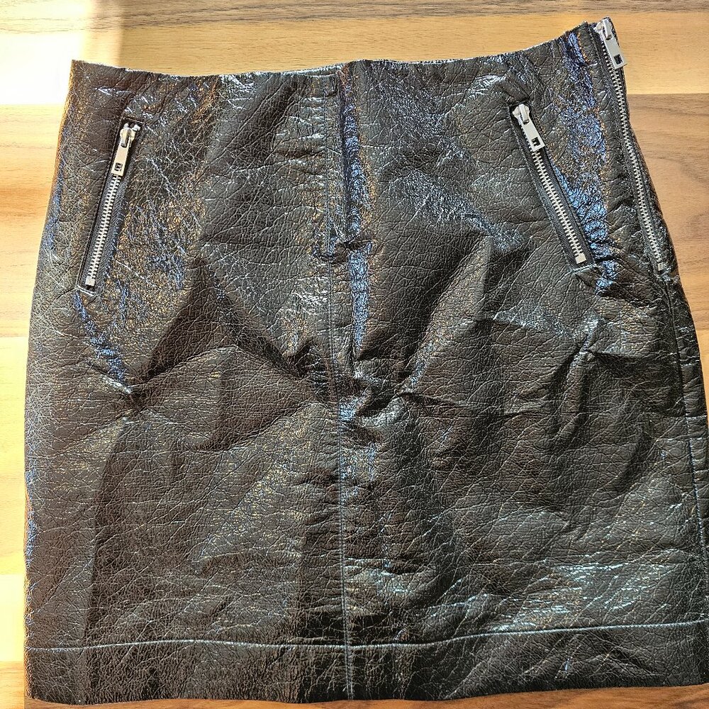 Noisy May Mini Skirt faux black patent leather